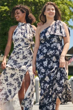 Chelsea Gown - Navy & Ivory Peony -Sachin & Babi Shop 220623 SB BRIDESMAIDS LK9 1512 scaled