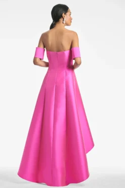 Agyness Gown - Fuchsia -Sachin & Babi Shop AGYNESSGOWN FUCHSIA BACK scaled