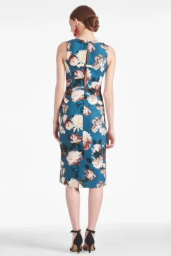 Anna Dress - Teal Garden -Sachin & Babi Shop ANNADRESS TEALGARDEN BACK scaled