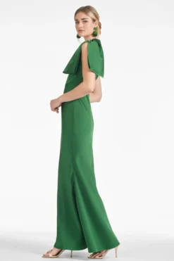 Aubrey Gown - Emerald -Sachin & Babi Shop AUBREYGOWN EMERALD SIDE scaled