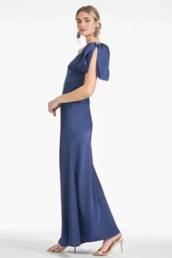 Aubrey Gown - Washed Indigo -Sachin & Babi Shop AUBREYGOWN WASHEDINDIGO SIDE scaled