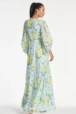 Bianca Gown - Sky Citrine Floral -Sachin & Babi Shop BIANCAGOWN SKYCITRINEFLORAL BACK d277f89a 12fd 4a7b 97c5 e329c7fd3e25 scaled