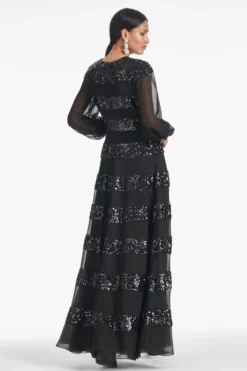 Brenda Gown - Black -Sachin & Babi Shop BRENDAGOWN BLACK BACK scaled