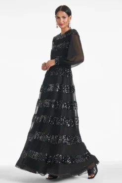 Brenda Gown - Black -Sachin & Babi Shop BRENDAGOWN BLACK SIDE2 scaled