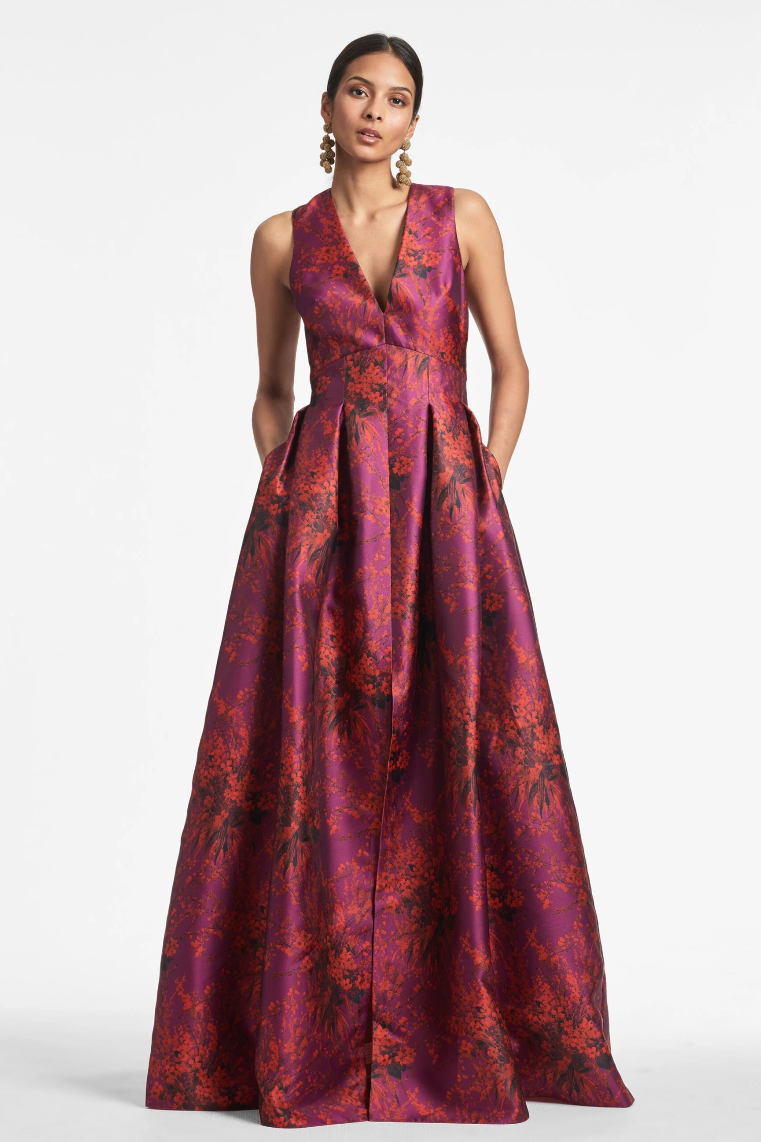 Brooke Gown - Raspberry Bouquet Multi 1 Brooke Gown - Raspberry Bouquet Multi