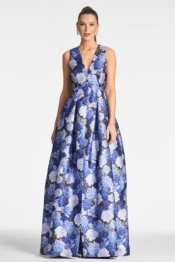 Brooke Gown - Rosa Azurro -Sachin & Babi Shop BROOKEGOWN ROSAAZURRO SIDE2