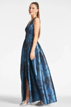 Brooke Gown - Tonal Petal -Sachin & Babi Shop BROOKEGOWN TONALPETAL SIDE scaled