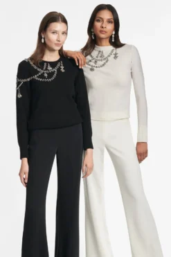 Charmaine Knit - Black -Sachin & Babi Shop CHARMAINESWEATERS BLACK IVORY2 scaled