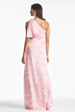 Chelsea Gown - Rouge Damask Rose -Sachin & Babi Shop CHELSEAGOWN ROUGEDAMASKROSE BACK scaled