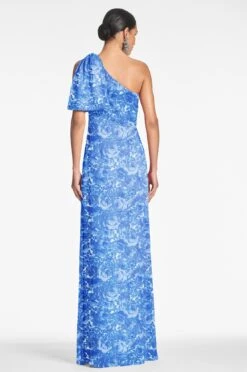 Chelsea Gown - Mediterranean Blooms -Sachin & Babi Shop CHELSEAGOWN MEDITERRANEANBLOOM BACK