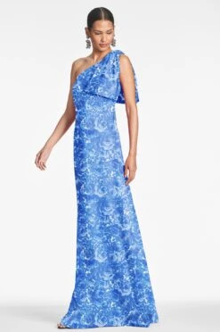 Chelsea Gown - Mediterranean Blooms -Sachin & Babi Shop CHELSEAGOWN MEDITERRANEANBLOOM SIDE