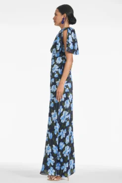 Chelsea Gown - Ocean Blue Magnolia -Sachin & Babi Shop CHELSEAGOWN OCEANBLUEMAGNOLIA SIDE2 scaled