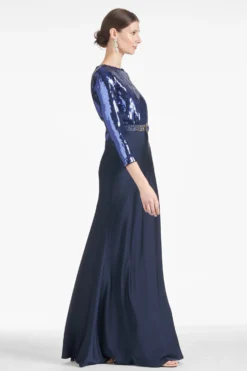 Christabel Gown - Sapphire/Midnight -Sachin & Babi Shop CHRISTABELGOWN SAPPHIRE MIDNIGHT SIDE scaled