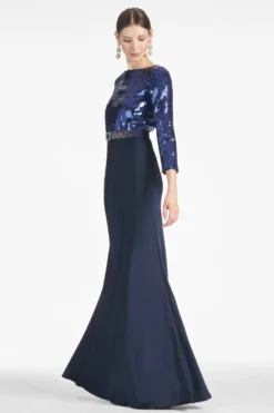 Christabel Gown - Sapphire/Midnight -Sachin & Babi Shop CHRISTABELGOWN SAPPHIRE MIDNIGHT SIDE 1 scaled