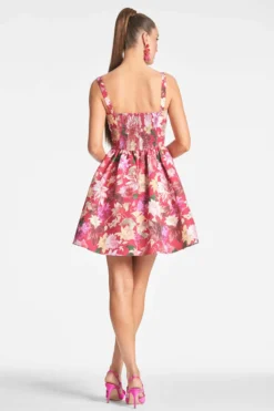 Cora Dress - Deep Pink Dahlia -Sachin & Babi Shop CORADRESS DEEPINKDAHLIA BACK scaled