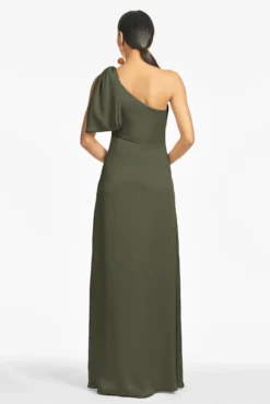 Chelsea Gown - Moss Green -Sachin & Babi Shop ChelseaGown MossGreen Back scaled