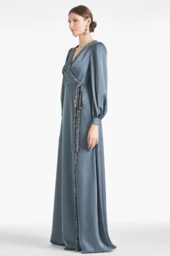 Dorthea Gown - Gunmetal -Sachin & Babi Shop DORTHEAGOWN GUNMETAL SIDE scaled