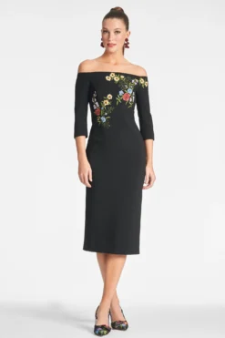 Fatima Dress - Noir Bouquet -Sachin & Babi Shop FATIMADRESS NOIRBOUQUET FRONT2 scaled