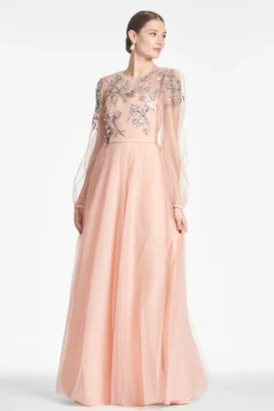 Freyja Gown - Morganite -Sachin & Babi Shop FREYJAGOWN MORGANITE FRONT2 scaled
