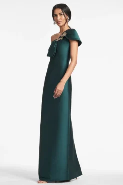 Ines Gown - Forest Green -Sachin & Babi Shop INESGOWN FORESTGREEN SIDE scaled