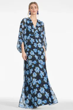 Jenny Gown - Ocean Blue Magnolia -Sachin & Babi Shop JENNYGOWN OCEANBLUEMAGNOLIA FRONT2 scaled