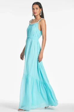 Kami Gown - Swiss Blue 11 Kami Gown - Swiss Blue -Sachin & Babi Shop KAMIGOWN SWISSBLUE SIDE scaled