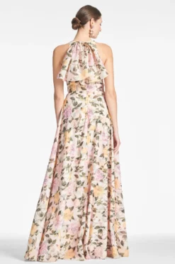 Kate Gown - Pink Lemonade Bouquet -Sachin & Babi Shop KATEGOWN PINKLEMONADEBOUQUET BACK scaled