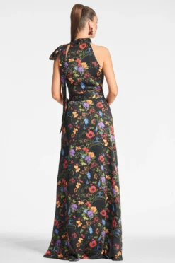Kayla Gown - Noir Wildflower -Sachin & Babi Shop KAYLAGOWN NOIRWILDFLOWER BACK scaled