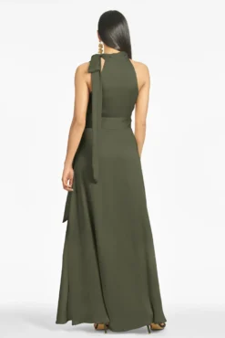 Kayla Gown - Moss Green -Sachin & Babi Shop KaylaGown MossGreen Back scaled