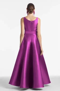 Kruse Gown - Magenta -Sachin & Babi Shop KruseGown RECOLOR MAGENTA Back scaled