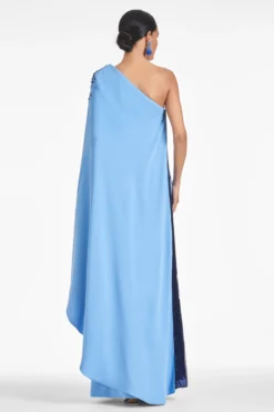 Leila Gown - Periwinkle/Sapphire -Sachin & Babi Shop LEILAGOWN PERIWINKLE SAPPHIRE BACK scaled