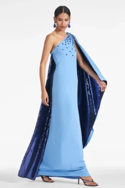 Leila Gown - Periwinkle/Sapphire -Sachin & Babi Shop LEILAGOWN PERIWINKLE SAPPHIRE SIDE2 scaled