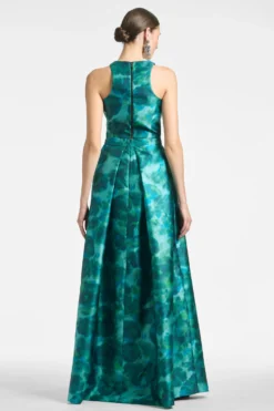 Lexie Top - Emerald Watercolor Floral -Sachin & Babi Shop LEXIETOP AVASKIRT EMERALDWATERCOLORFLORAL BACK scaled