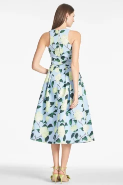 Lydia Skirt - Sky Citrine Peonies -Sachin & Babi Shop LEXIETOP LYDIASKIRT SKYCITRINEFLORAL BACK scaled