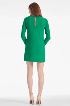 Embellished Lily Dress - Cadmium Green -Sachin & Babi Shop LILYDRESS CADIUMGREEN BACK scaled