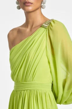 Makayla Gown - Chartreuse -Sachin & Babi Shop MAKAYLAGOWN CHARTREUSE DETAIL scaled