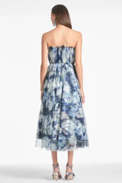 Marni Dress - Blue Ikat Floral -Sachin & Babi Shop MARNIDRESS BLUEIKATFLORAL BACK scaled