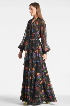 Juno Skirt - Noir Wildflower -Sachin & Babi Shop NORATOP JUNOSKIRT NOIRWILDFLOWER SIDE scaled