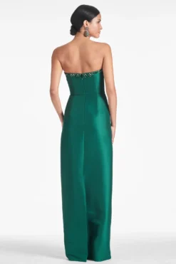 Preston Gown - Emerald -Sachin & Babi Shop PRESTONGOWN EMERALD BACK scaled