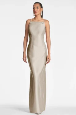 Pryce Gown - Pewter -Sachin & Babi Shop PRYCEGOWN PEWTER FRONT3 scaled