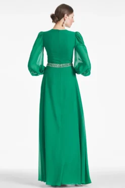 Ramsey Gown - Malachite 10 Ramsey Gown - Malachite -Sachin & Babi Shop RAMSEYGOWN MALACHITE BACK scaled