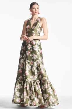 Rori Gown - Moss Magnolia -Sachin & Babi Shop RORIGOWN MOSSMANGOLIA FRONT scaled