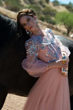 Freyja Gown - Morganite -Sachin & Babi Shop SACHINBABIRAW1145 scaled