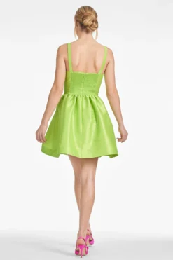 Samira Dress - Electric Lime -Sachin & Babi Shop SAMIRADRESS ELECTRICLIME BACK scaled