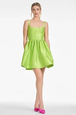 Samira Dress - Electric Lime -Sachin & Babi Shop SAMIRADRESS ELECTRICLIME FRONT2 scaled
