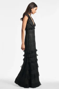 Serafina Gown - Black -Sachin & Babi Shop SERAFINAGOWN BLACK SIDE scaled