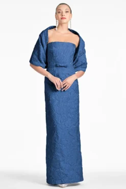 Sophia Gown - Midnight -Sachin & Babi Shop SHAWL MIDNIGHT FRONT3 scaled
