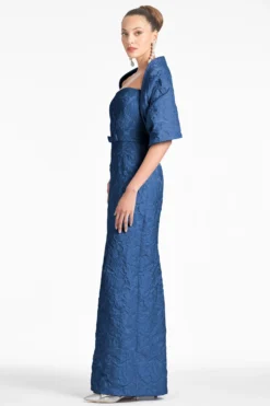 Sophia Gown - Midnight -Sachin & Babi Shop SHAWL MIDNIGHT SIDE scaled