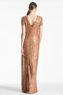 Shiloh Gown - Honey 11 Shiloh Gown - Honey -Sachin & Babi Shop SHILOHGOWN HONEY BACK scaled
