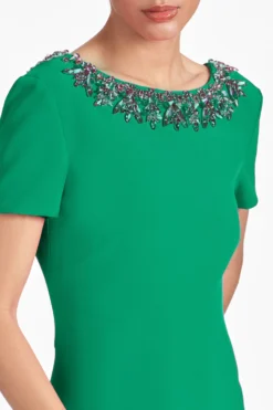 Shiloh Gown - Cadmium Green -Sachin & Babi Shop SHILOHGOWN CADMIUMGREEN DETAIL scaled